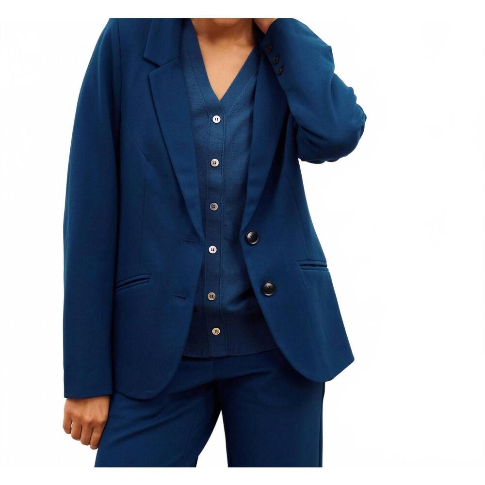 NEW UNIVERSAL STANDARD beas ponte blazer in deep teal